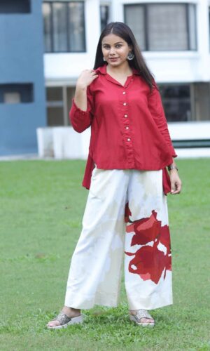 RED SHIRT & ROSE PANTS Rumourss Garments